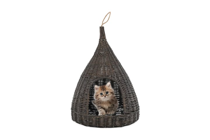 Kattkoja med dyna grå 40x60 cm naturlig pil tipi - Grå - Möbler - Husdjursmöbler - Kattmöbler - Katthus & kattkoja
