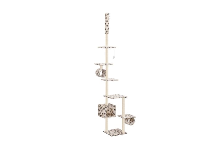 Klösträd med klöspelare i sisal 260 cm tassavtryck beige - Beige - Möbler - Husdjursmöbler - Kattmöbler - Klösträd & klösmöbler