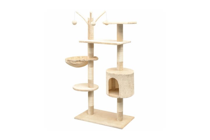 Klösträd med klöspelare och 125 cm beige - Beige - Möbler - Husdjursmöbler - Kattmöbler - Klösträd & klösmöbler