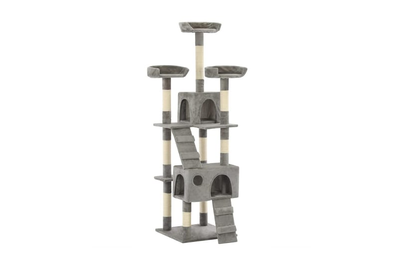 Klösträd med klöspelare sisal 170 cm grå - Grå - Möbler - Husdjursmöbler - Kattmöbler - Klösträd & klösmöbler
