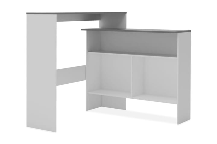 Barbord med 2 bordsskivor vit och grå 130x40x120 cm - Vit - Möbler - Matplats - Barmöbler - Barbord