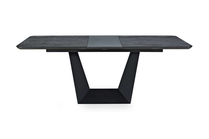 ANCA Förlängningsbart Matbord 160 Metall/Glas Svart - Möbler - Matplats - Matbord & köksbord