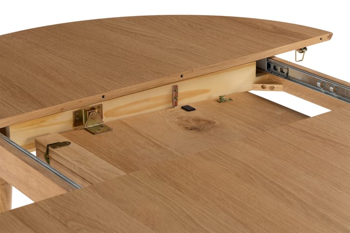 BABBIE Förlängningsbart Matbord 110 cm Runt Massiv Ek/Brun - Möbler - Matplats - Matbord & köksbord