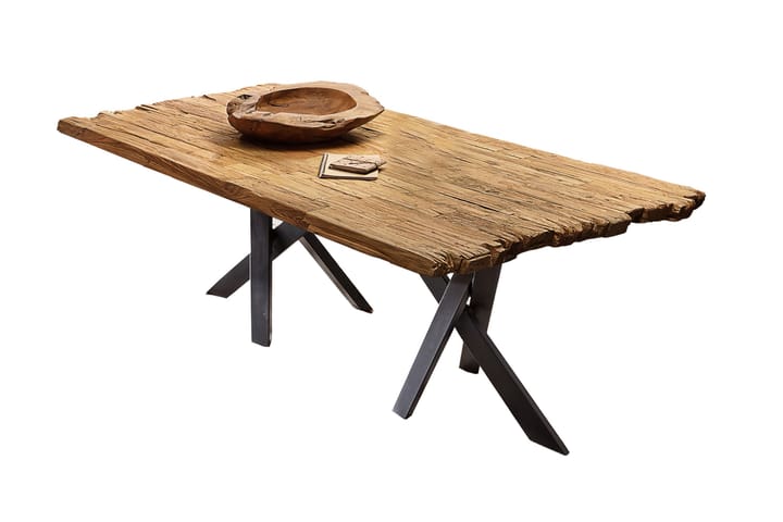 BAMRA Matbord 160x90 cm Återvunnen Teak/Svart - Möbler - Matplats - Matbord & köksbord