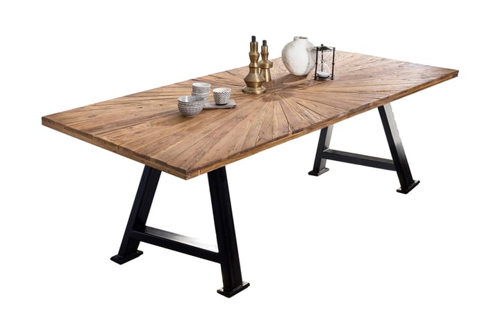 BAMRA Matbord 180x100 cm Återvunnen Teak/Svart - Möbler - Matplats - Matbord & köksbord