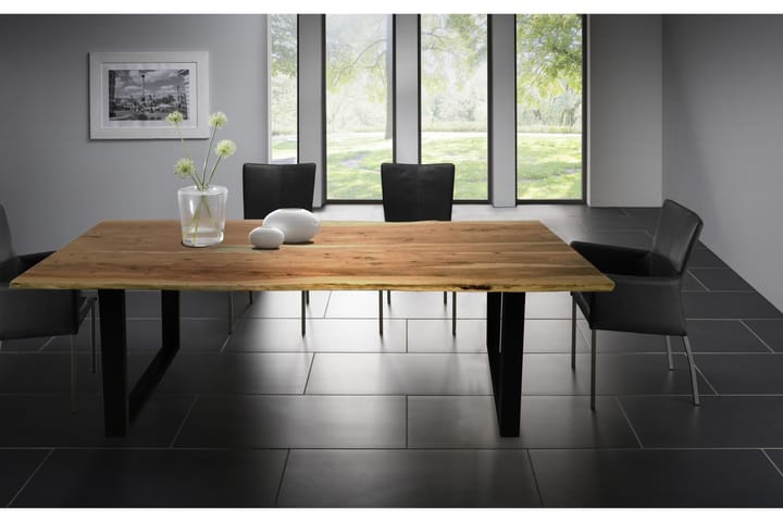 HOPPELI Matbord Trä/Natur/Svart - 160 - Möbler - Matplats - Matbord & köksbord
