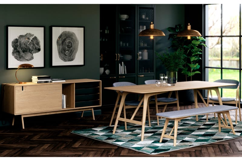 HULSIG Matbord 180 cm Massiv Ek Brun - Möbler - Matplats - Matbord & köksbord