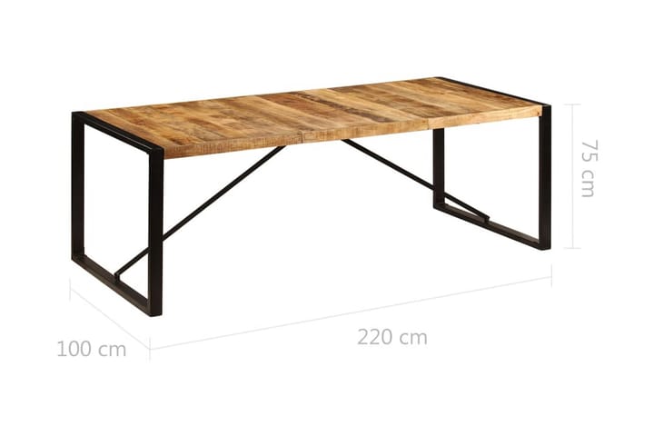 Matbord 220x100x75 cm massivt mangoträ - Brun - Möbler - Matplats - Matbord & köksbord