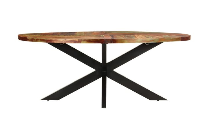 Matbord ovalt 200x100x75 cm massivt återvunnet trä - Brun - Möbler - Matplats - Matbord & köksbord