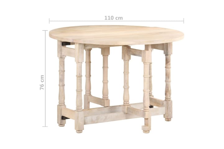 Matbord rund 110x76 cm massivt mangoträ - Brun - Möbler - Matplats - Matbord & köksbord