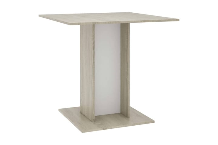 Matbord vit och sonoma-ek 80x80x75 cm spånskiva - Flerfärgad - Möbler - Matplats - Matbord & köksbord
