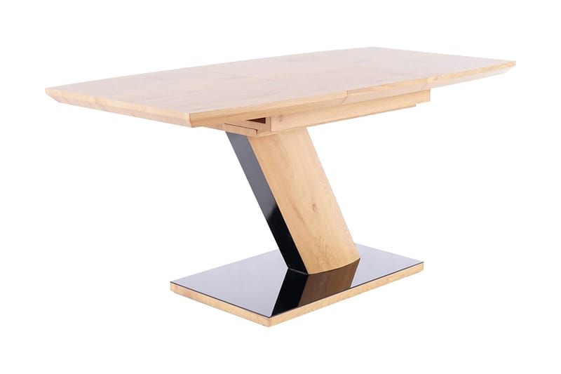 MIMICO Förlängningsbart Matbord 120 cm Glas/Ek/Svart - Möbler - Bord