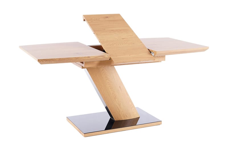 MIMICO Förlängningsbart Matbord 120 cm Glas/Ek/Svart - Möbler - Matplats - Matbord & köksbord