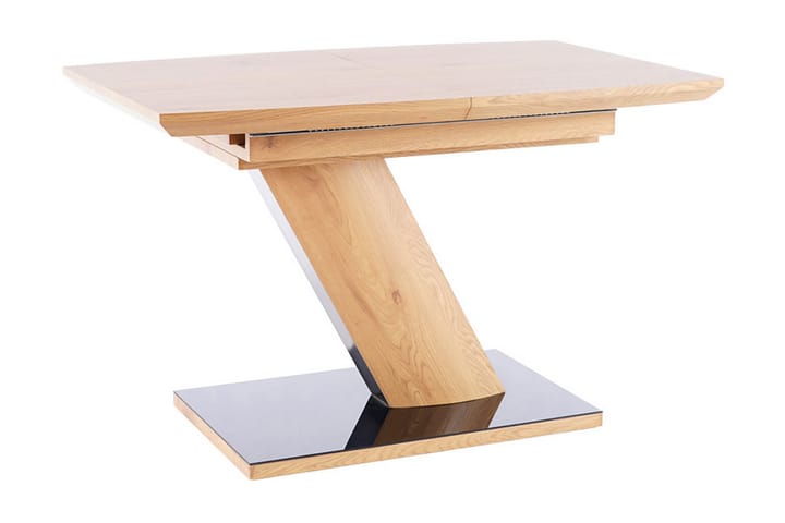 MIMICO Förlängningsbart Matbord 120 cm Glas/Ek/Svart - Möbler - Matplats - Matbord & köksbord