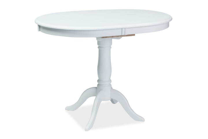 PUDIANO Förlängningsbart Matbord 100 cm Ovalt Vit - Möbler - Matplats - Matbord & köksbord