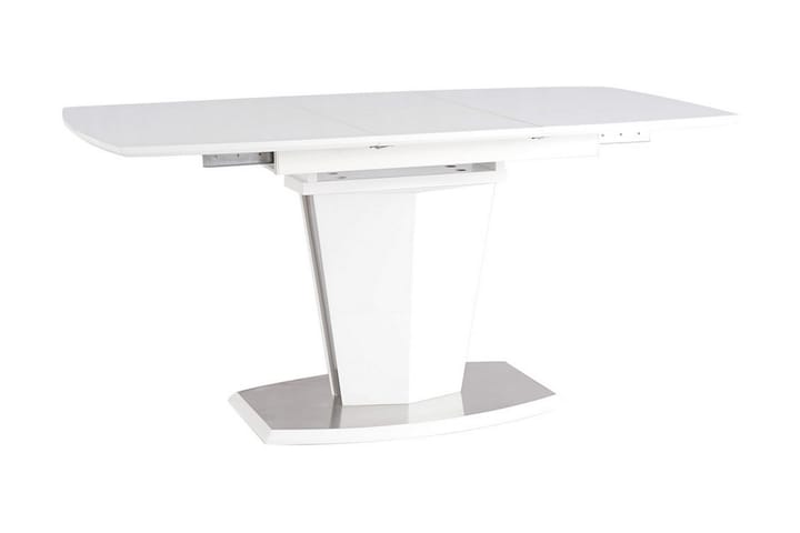 REID Förlängningsbart Matbord 120 cm Glas/Mattvit/Silver