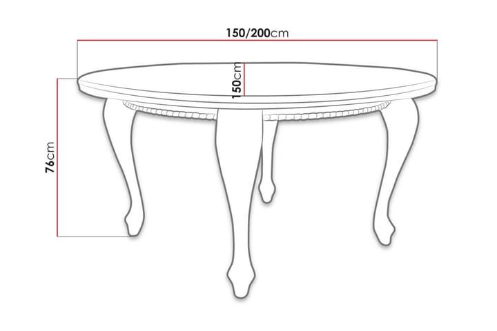 Tabell Matbord 150x150x76 cm - Vit - Möbler - Matplats - Matbord & köksbord