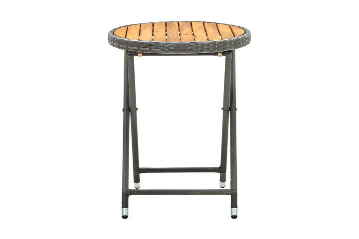 Tebord grå 60 cm konstrotting och massivt akaciaträ - Grå - Möbler - Matplats - Matbord & köksbord