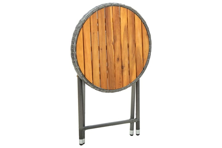 Tebord grå 60 cm konstrotting och massivt akaciaträ - Grå - Möbler - Matplats - Matbord & köksbord