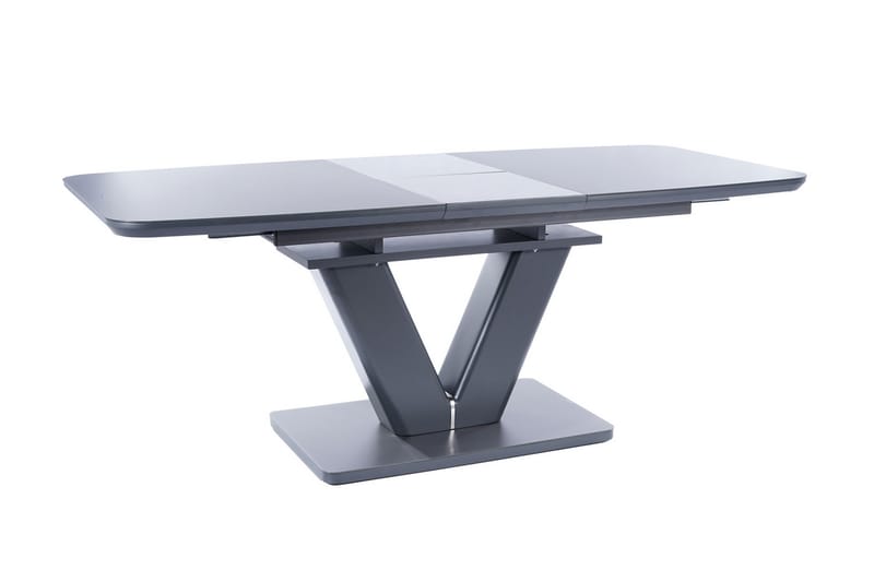 VALROS Förlängningsbart Matbord 160 cm Glas/Matt Grå/Grå - Möbler - Matplats - Matbord & köksbord