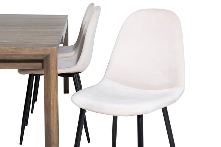 AGUASAL Förlängningsbart Bord 170 cm Brun+6 PESO Stol Beige - Möbler - Matplats - Matgrupp & matbord med stolar