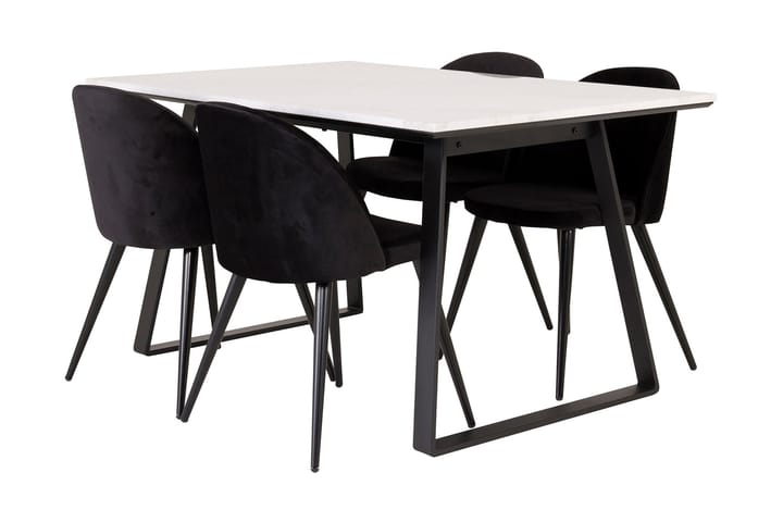 ATEN Matgrupp med 4 CARRERA Köksstol Sammet - Möbler - Matplats - Matgrupp & matbord med stolar