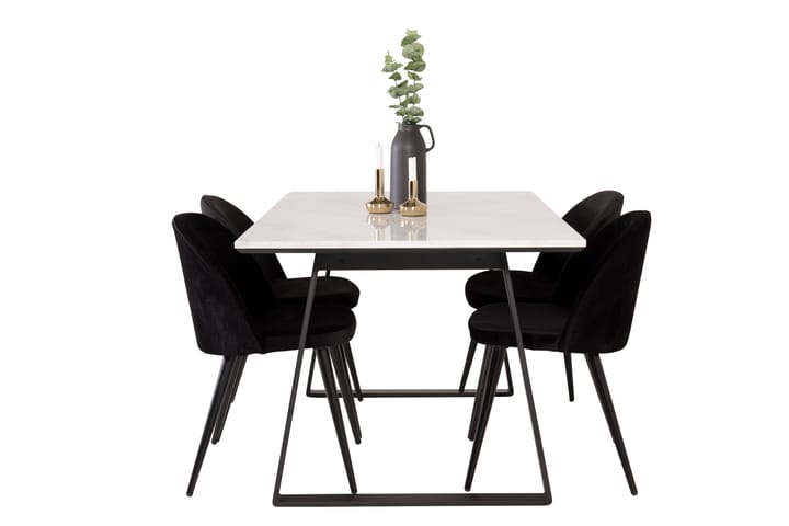 ATEN Matgrupp med 4 CARRERA Köksstol Sammet - Möbler - Matplats - Matgrupp & matbord med stolar