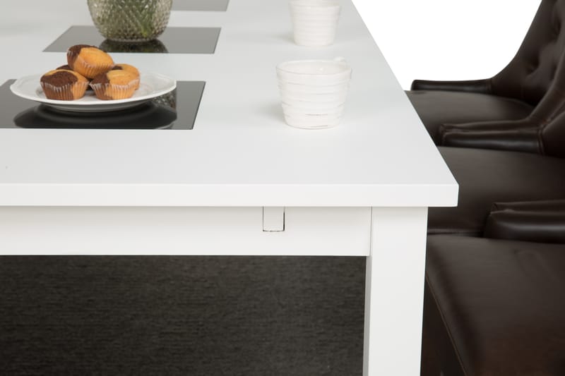 BARROW Matbord 180   + 6 CARMINE Fåtölj Brun PU - Möbler - Matplats - Matgrupp & matbord med stolar