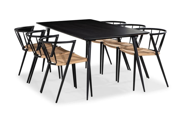 BARRY Matgrupp 180 med 6 EWALD Matstol - Möbler - Matplats - Matgrupp & matbord med stolar