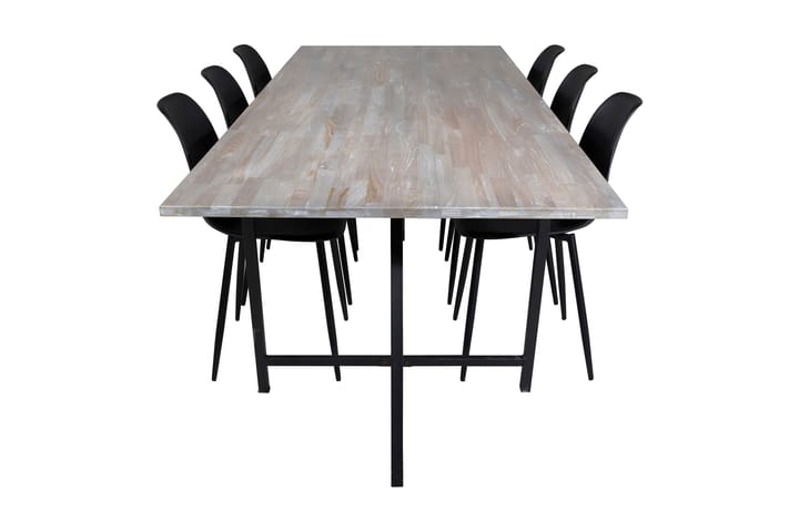 CIRO Matbord 250 cm Grå/Svart + 6 SOBRIDO Stolar - Möbler - Matplats - Matgrupp & matbord med stolar