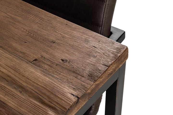 EPOQUE Matbord 180 Alm/Svart + 6 HENRY Stol Mörkbrun/Vintage - Möbler - Matplats - Matgrupp & matbord med stolar