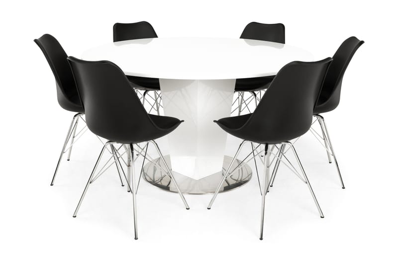 FACETTE Bord + 6 ZENIT Stolar Svart - Möbler - Matplats - Matgrupp & matbord med stolar