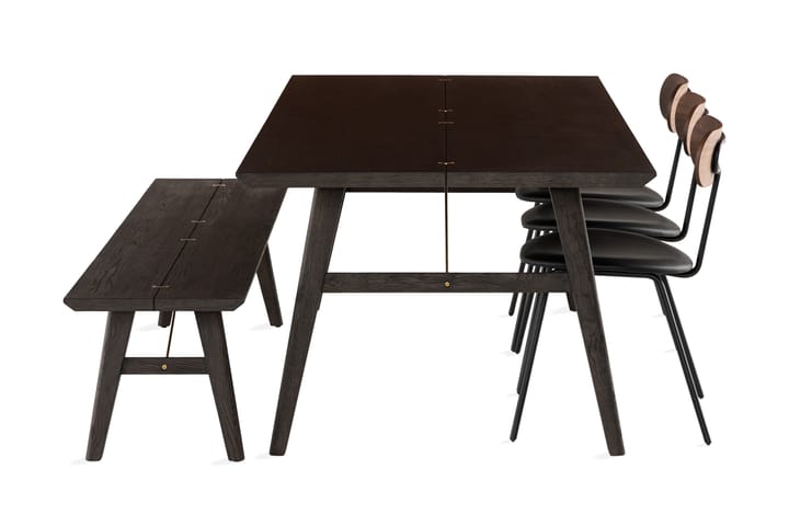 LUNING Matbord 200 cm inkl 4 LENOIR Stolar Natur/Brun - Möbler - Matplats - Matgrupp & matbord med stolar