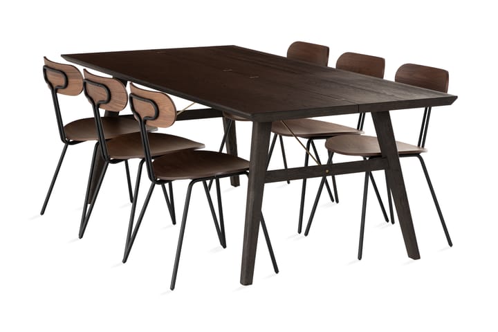 LUNING Matgrupp 200 cm inkl 6 LENOIR Stolar Natur - Möbler - Matplats - Matgrupp & matbord med stolar