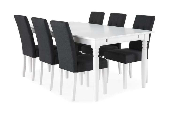 MACKAY Matbord 190 + 6 STILO Stol Vit - Möbler - Matplats - Matgrupp & matbord med stolar