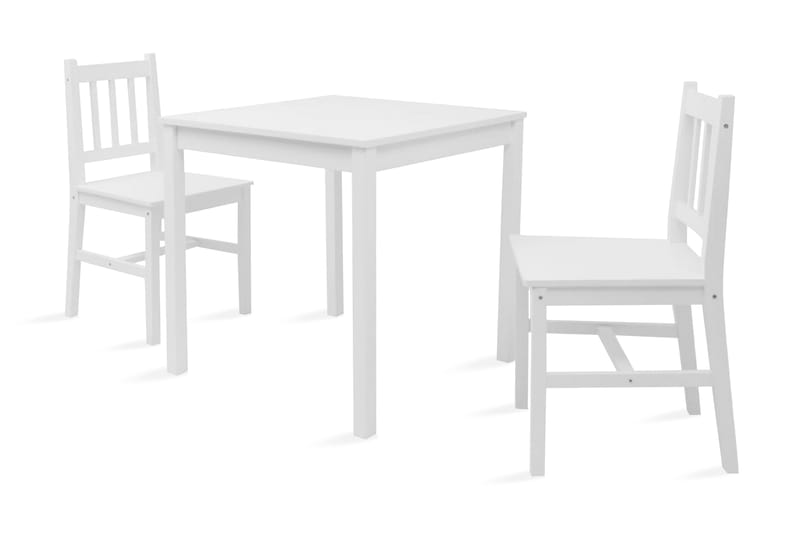 Matbord och stolar 3 delar furu vit - Vit - Möbler - Matplats - Matgrupp & köksgrupp