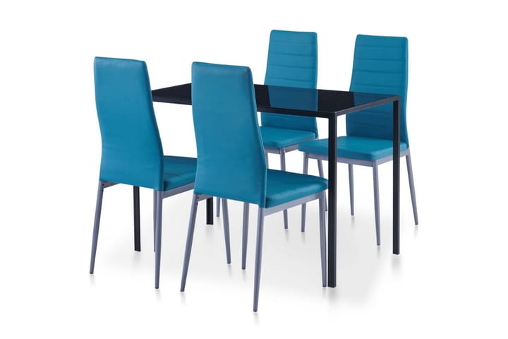 Matbord och stolar 5 delar blå