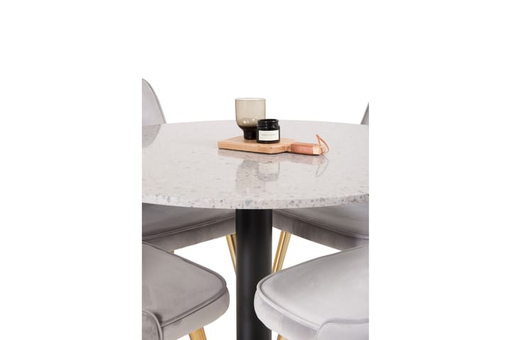 Runa Matbord med Valerie lyx sammetstol 4st - Möbler - Matplats - Matgrupp & köksgrupp
