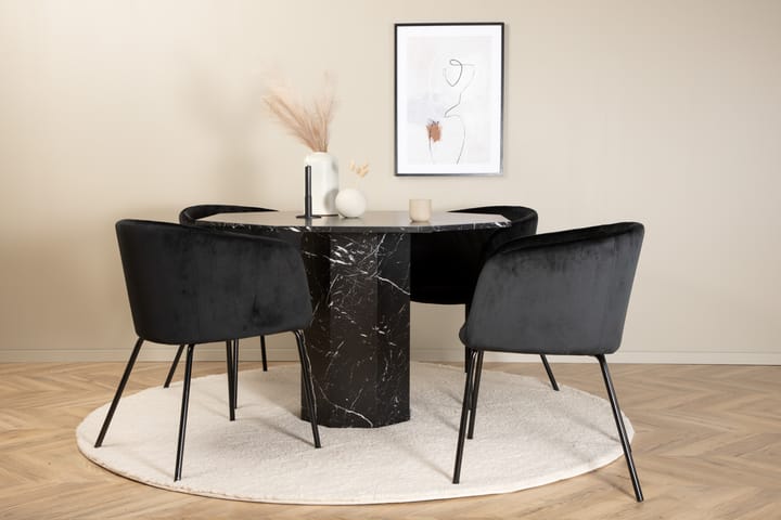 SARBA Runt Matbord med 4st BERIT Matstol - Möbler - Matplats - Matgrupp & matbord med stolar