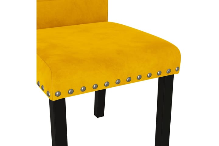 Matstolar 4 st gul sammet - Gul - Möbler - Matplats - Matstol & köksstol