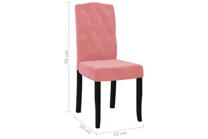 Matstolar 4 st rosa sammet - Rosa - Möbler - Matplats - Matstol & köksstol