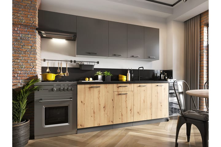 Köksmöbelset CLARA - Grå|Trä/natur - Möbler - Matplats - Möbelset för kök & matplats