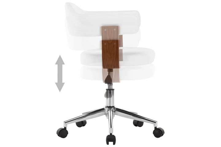 Snurrbar kontorsstol böjträ och konstläder vit - Vit - Möbler - Hemmakontor - Kontorsstol