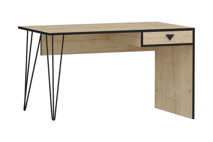 AHLIYAH Skrivbord 120 cm med Förvaring Låda Ekfärg/Svart - Möbler - Hemmakontor - Skrivbord