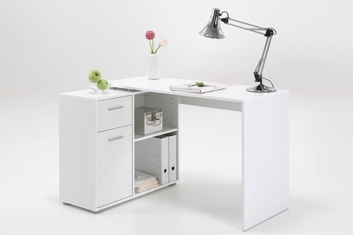 ALBERTO Skrivbord 117 cm med Förvaring Vit - Möbler - Hemmakontor - Skrivbord