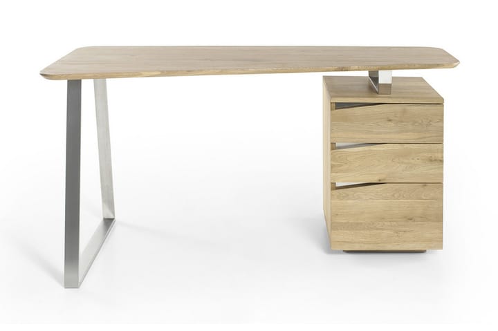 ASHBY Skrivbord 150 cm med Förvaring 3 Lådor Massiv Ek - Möbler - Hemmakontor - Skrivbord