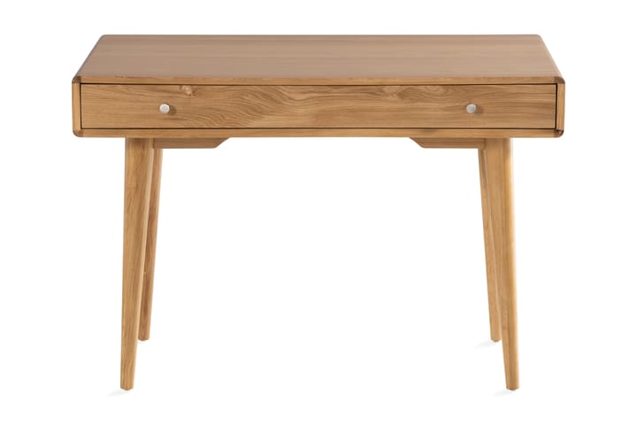 BABBIE Skrivbord 110 cm med Förvaring Låda Massiv Ek/Brun - Möbler - Hemmakontor - Skrivbord