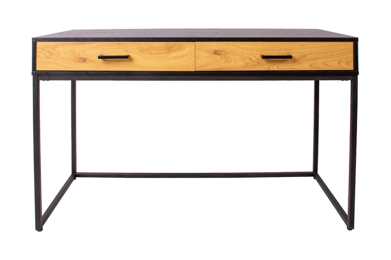 BOEKEL Skrivbord 120 cm med Förvaring 2 Lådor Ekfärg/Svart - Möbler - Hemmakontor - Skrivbord
