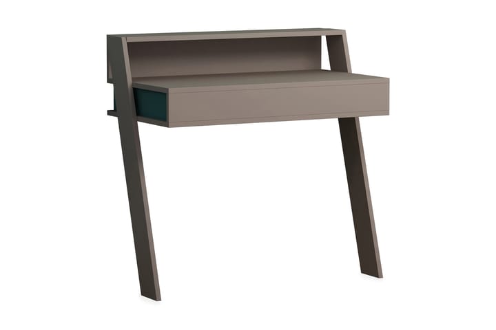 CORALEE Väggskrivbord 94 cm med Förvaring Låda + Hylla Trä/T - Trä/Turkos - Möbler - Hemmakontor - Skrivbord