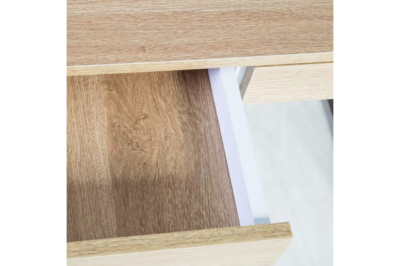 DONNISH Skrivbord 90 cm med Förvaring 2 Lådor Grå/Trä/Natur/ - Möbler - Hemmakontor - Skrivbord